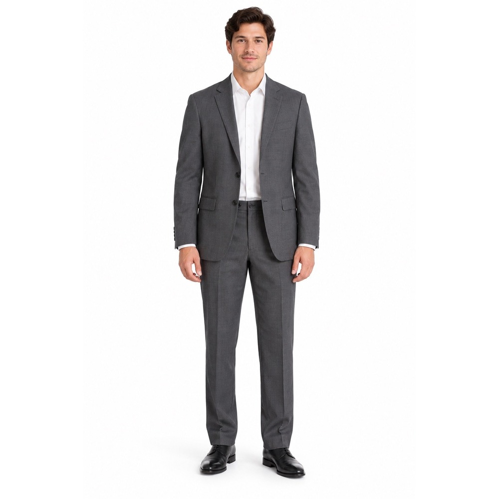 Theory Mens Two Piece Suit Charcoal Gray Wool Blend Blazer Trousers Set